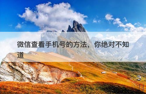 微信查看手机号的方法，你绝对不知道