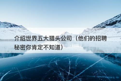 介绍世界五大猎头公司（他们的招聘秘密你肯定不知道）-图1