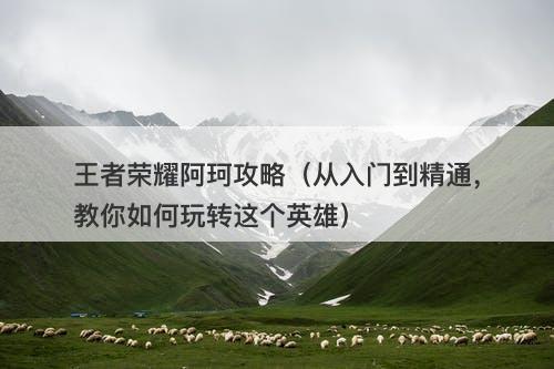 王者荣耀阿珂攻略（从入门到精通，教你如何玩转这个英雄）-图1