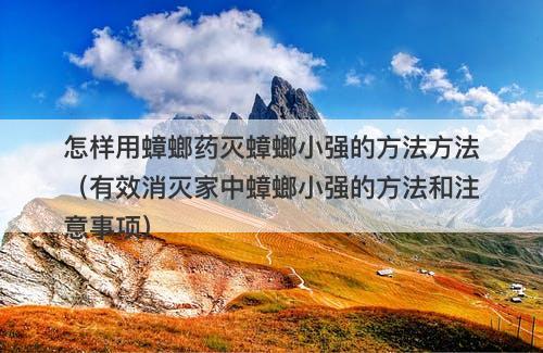 怎样用蟑螂药灭蟑螂小强的方法方法（有效消灭家中蟑螂小强的方法和注意事项）-图1