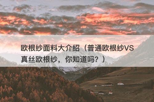 欧根纱面料大介绍（普通欧根纱VS真丝欧根纱，你知道吗？）-图1