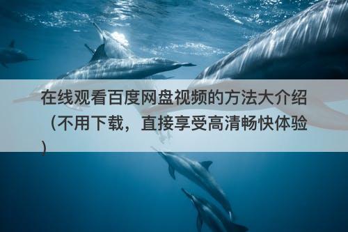 在线观看百度网盘视频的方法大介绍（不用下载，直接享受高清畅快体验）