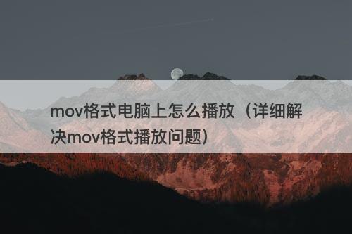 mov格式电脑上怎么播放（详细解决mov格式播放问题）