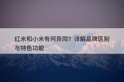 红米和小米有何异同？详解品牌区别与特色功能