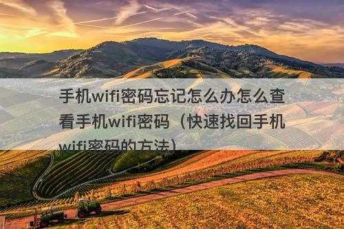手机wifi密码忘记怎么办怎么查看手机wifi密码（快速找回手机wifi密码的方法）