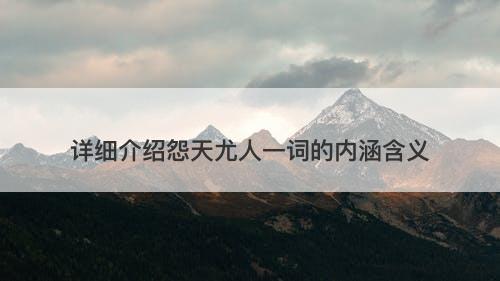 详细介绍怨天尤人一词的内涵含义