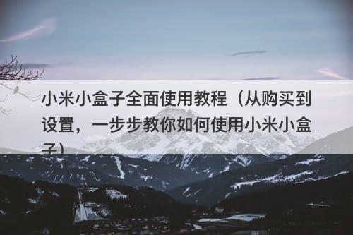 小米小盒子全面使用教程（从购买到设置，一步步教你如何使用小米小盒子）