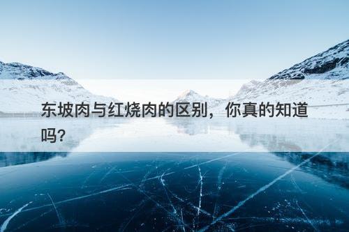 东坡肉与红烧肉的区别，你真的知道吗？
