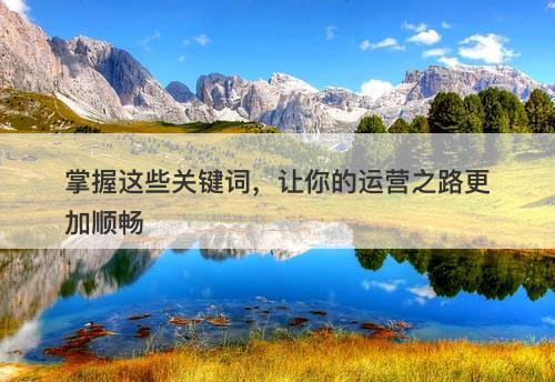 掌握这些关键词，让你的运营之路更加顺畅
