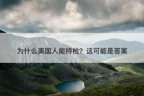 为什么美国人能持枪？这可能是答案