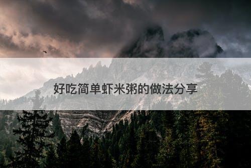 好吃简单虾米粥的做法分享