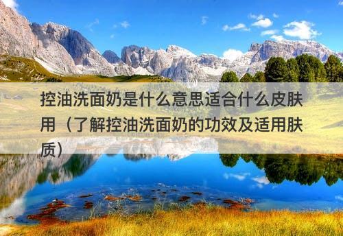 控油洗面奶是什么意思适合什么皮肤用（了解控油洗面奶的功效及适用肤质）