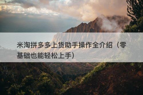 米淘拼多多上货助手操作全介绍（零基础也能轻松上手）