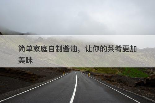 简单家庭自制酱油，让你的菜肴更加美味