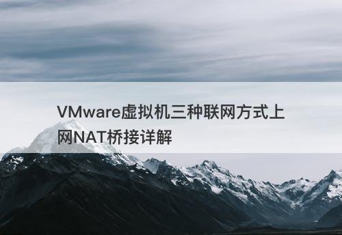 VMware虚拟机三种联网方式上网NAT桥接详解