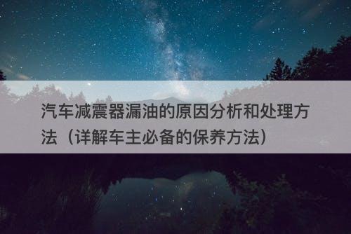 汽车减震器漏油的原因分析和处理方法（详解车主必备的保养方法）