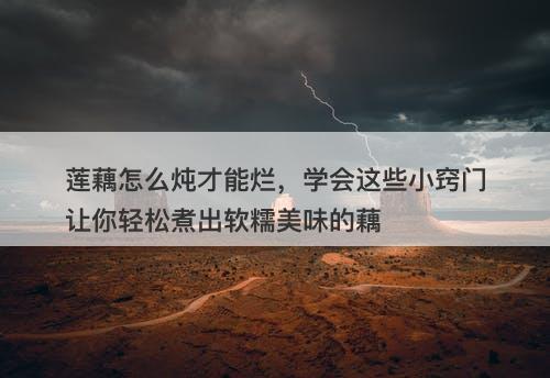莲藕怎么炖才能烂，学会这些小窍门让你轻松煮出软糯美味的藕