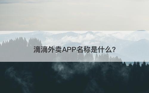 滴滴外卖APP名称是什么？