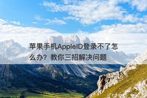 苹果手机AppleID登录不了怎么办？教你三招解决问题