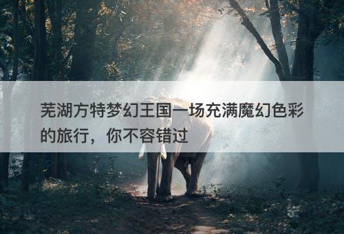 芜湖方特梦幻王国一场充满魔幻色彩的旅行，你不容错过
