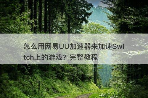 怎么用网易UU加速器来加速Switch上的游戏？完整教程