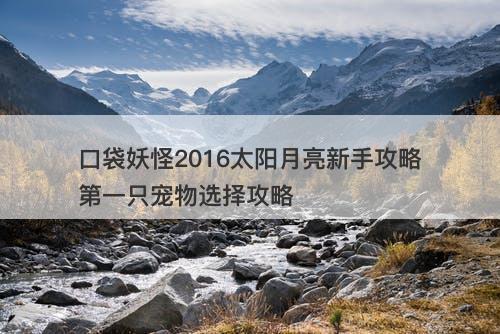 口袋妖怪2016太阳月亮新手攻略第一只宠物选择攻略
