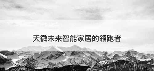 天微未来智能家居的领跑者