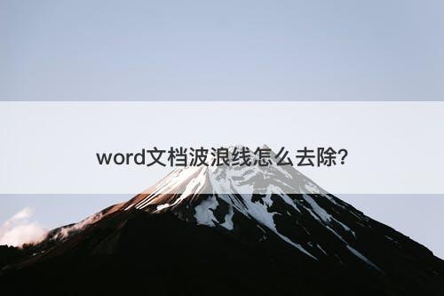word文档波浪线怎么去除？