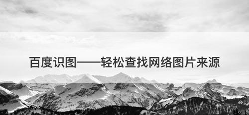 百度识图——轻松查找网络图片来源