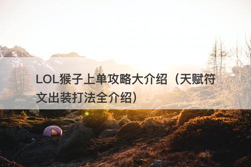 LOL猴子上单攻略大介绍（天赋符文出装打法全介绍）