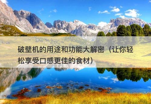 破壁机的用途和功能大解密（让你轻松享受口感更佳的食材）