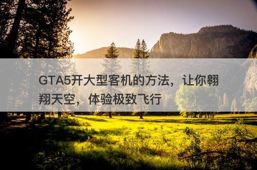 GTA5开大型客机的方法，让你翱翔天空，体验极致飞行