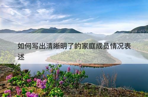 如何写出清晰明了的家庭成员情况表述