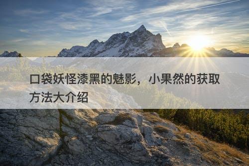 口袋妖怪漆黑的魅影，小果然的获取方法大介绍
