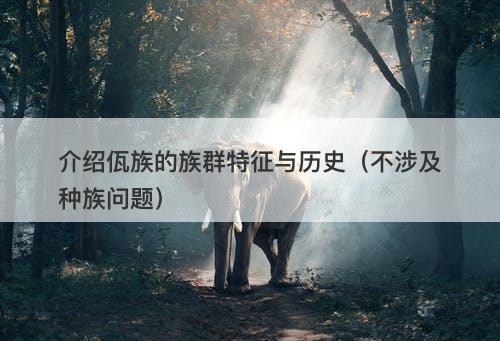 介绍佤族的族群特征与历史（不涉及种族问题）