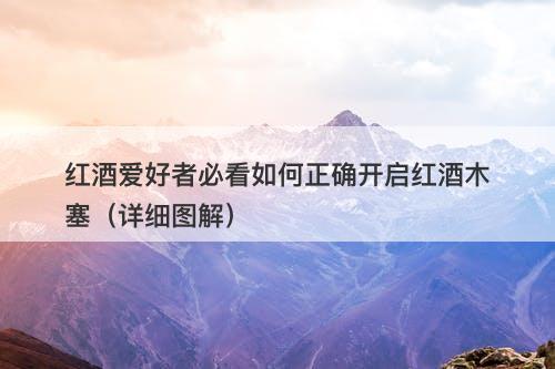 红酒爱好者必看如何正确开启红酒木塞（详细图解）