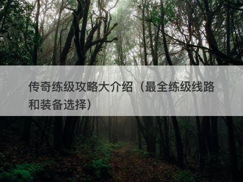 传奇练级攻略大介绍（最全练级线路和装备选择）