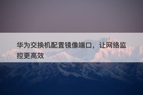 华为交换机配置镜像端口，让网络监控更高效-图1