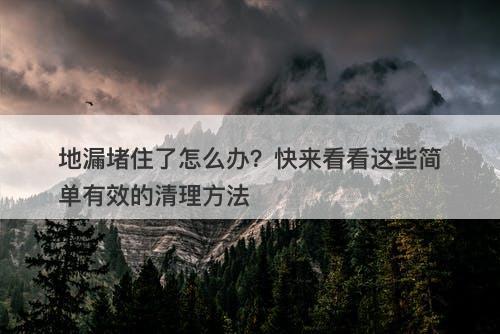 地漏堵住了怎么办？快来看看这些简单有效的清理方法