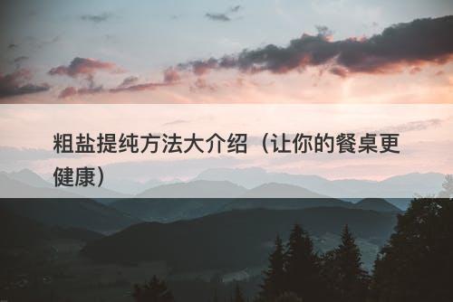 粗盐提纯方法大介绍（让你的餐桌更健康）