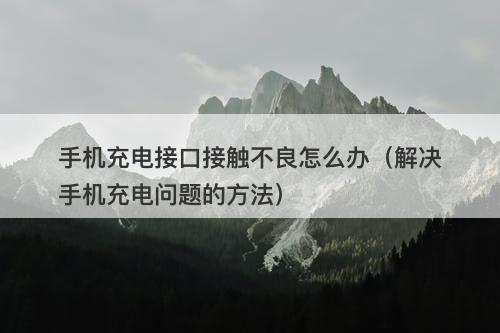 手机充电接口接触不良怎么办（解决手机充电问题的方法）