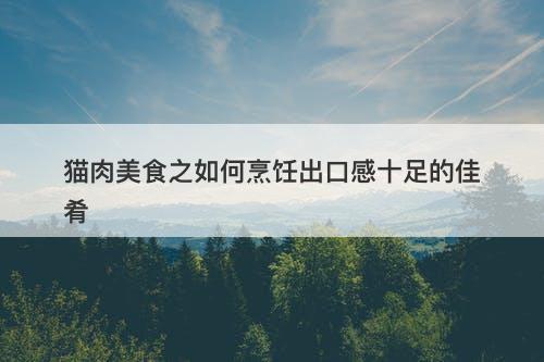 猫肉美食之如何烹饪出口感十足的佳肴