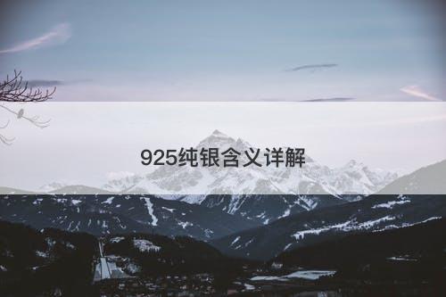 925纯银含义详解