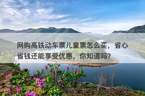 网购高铁动车票儿童票怎么买，省心省钱还能享受优惠，你知道吗？