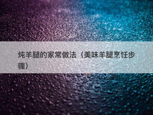 炖羊腿的家常做法（美味羊腿烹饪步骤）