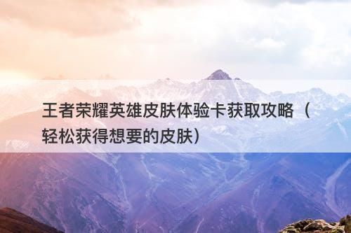 王者荣耀英雄皮肤体验卡获取攻略（轻松获得想要的皮肤）