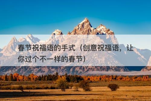 春节祝福语的手式（创意祝福语，让你过个不一样的春节）
