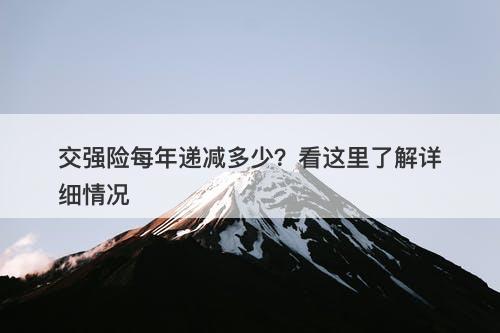 交强险每年递减多少？看这里了解详细情况
