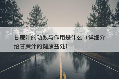 甘蔗汁的功效与作用是什么（详细介绍甘蔗汁的健康益处）
