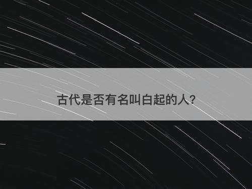 古代是否有名叫白起的人？